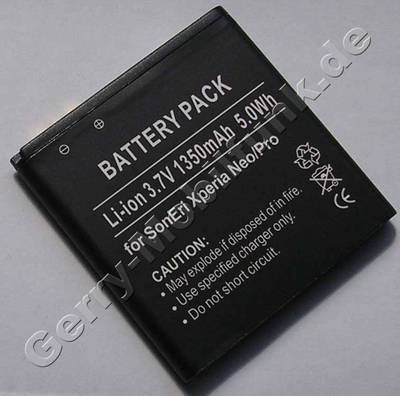 Akku SonyEricsson Xperia Pro Li-ion, 3,7 Volt, 1350mAh, 4,8Wh (Baugleich BA700)