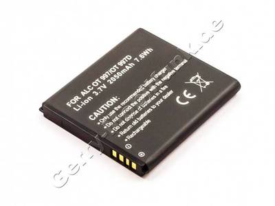 Akku Alcatel OT 997 und OT 997D Li-ion, 3,7V, 2050mAh, 7,6Wh