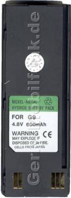 Akku f�r NEC G9 600mAh NiMh 4,8V 8mm