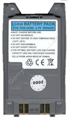 Akku Panasonic GD92 titan LI-Ion 600 mAh 6mm
