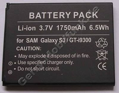 Akku Samsung Galaxy S3 GT-i9300 Li-Ion 1750mAh 3,7Volt 6,5Wh