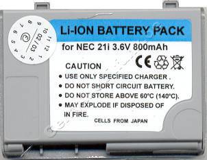 Akku NEC 21i  650mAh Li-Ion 3,6V 7,2mm