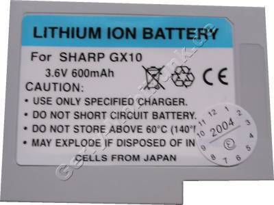 Akku fr Sharp GX-20 LiIon 600mAh