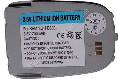Akku Samsung SGH E330N silber, (entspricht BST2948SECSTD) Li-Ion 3,6V 700mAh 7,1mm