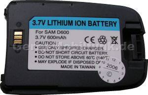 Akku Samsung SGH D600 (entspricht BST4389BECSTD) Li-Ion 900mAh 3,7V 7,5mm 3,3Wh