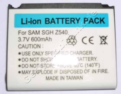 Akku Samsung SGH P528 Li-ion 3.7V 600mAh 5,5mm ca.16g silber (entspricht AB503445CECSTD)
