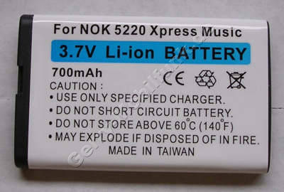 Akku Nokia 6303i classic Li-Ion 1100mAh 4,1Wh 5,6mm Akku vom Markenhersteller mit 12 Monaten Garantie, nicht original Nokia (entspricht BL-5CT)