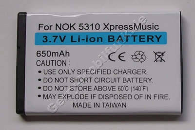 Akku Nokia 5630 XpressMusic Li-Ion 850mAh 3,1Wh Akku vom Markenhersteller mit 12 Monaten Garantie, nicht original Nokia (entspricht BL-4CT)