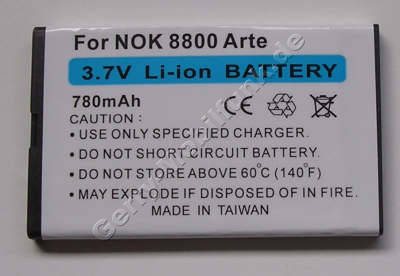 Akku Nokia Asha 308 Li-Ion 780mAh 4,8mm Akku vom Markenhersteller mit 12 Monaten Garantie, nicht original Nokia (entspricht BL-4U)