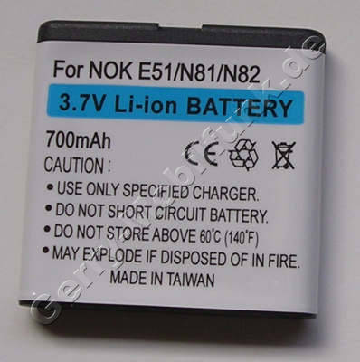 Akku Nokia N81 LiIon 1120mAh 4,1Wh 6,3mm ca. 27g (entspricht BP-6MT) Akku vom Markenhersteller mit 12 Monaten Garantie, nicht original Nokia