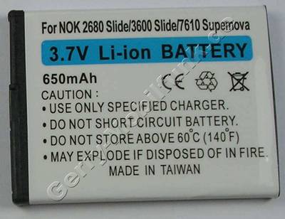 Akku Nokia 3600 Slide LiIon 860mAh 3,7Volt 4,7mm ca. 17g 3,2Wh (entspricht BL-4S) Akku vom Markenhersteller mit 12 Monaten Garantie, nicht original Nokia