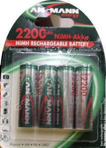 4 x Akku NiMH 2500mAh im Blister Sanyo ( Mignon, AA, R6)