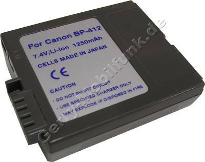 Akku CANON BP-412 MV-3 MV-3i MV-3MC MV-3iMC Daten: Li-ion 7,4V  2500 mAh, grau (Zubehrakku vom Markenhersteller)