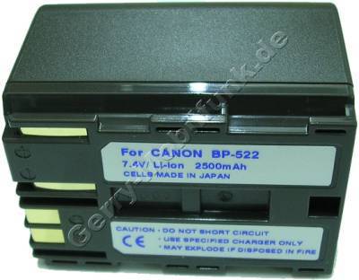 Akku CANON ZR-20 Daten: Li-ion 7,4V 3000 mAh, grau 39,9mm (Zubehrakku vom Markenhersteller)