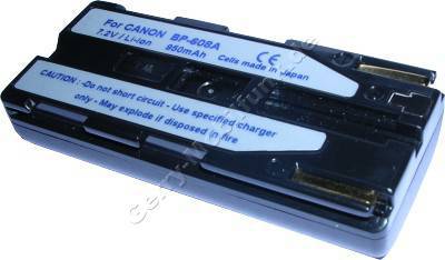 Akku CANON BP-608A, DV-MV20, DV-MV100, ELURA, ZR10, ZR100 Daten: Li-ion 7,4V  950 mAh, schwarz 16mm (Zubeh�rakku vom Markenhersteller)