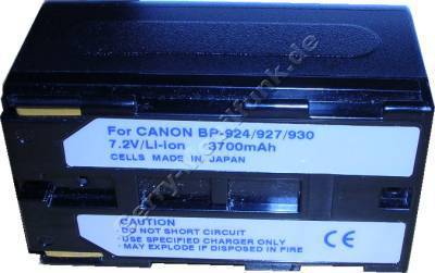 Akku CANON Optura BP-930 Daten: Li-Ion 7,2V 3700 mAh, schwarz 40mm (Zubehrakku vom Markenhersteller)