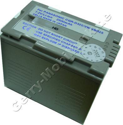 Akku PANASONIC CGR-D320E/1B Daten: LiIon 7,2V 3300mAh 53,3mm silber-champagner (Zubehrakku vom Markenhersteller)