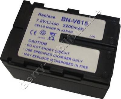 Akku JVC BN-V615 dunkelgrau Daten: 2200mAh 7,4V LiIon 36,5mm (Zubehrakku vom Markenhersteller)