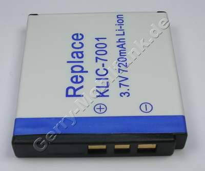 Akku Kodak EasyShare M893 IS, Klic-7001 Daten: 720mAh 3,7V LiIon 5,5mm (Zubehrakku vom Markenhersteller)