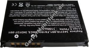 Akku fr HP Compaq iPAQ baugleich mit P/N 343110-001, 343137-001, FA191A  LiIon 3,7V 1100mAh 6,2mm dick ca.26g (Akku vom Markenhersteller, nicht original)