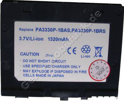 Akku fr Toshiba baugleich mit P/N PA3330P-1BAS, PA3330P-1BRS, PA3330E-1BRS LiIon 3,7V 1320mAh graublau 5,5mm dick ca.39g  (Akku vom Markenhersteller, nicht original)