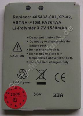 Akku fr HP iPAQ rw6800 Serie (705433-001, FA764AA, HSTnH-F10B) Li-Polymer 3,7V 1530mAh ca.30g (Akku vom Markenhersteller, nicht original)