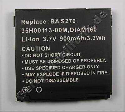 Akku fr HTC P3700 (baugleich mit DIAM160, 35H00113-003) LiIon 3,7V 900mAh 5,5mm dick ca.17g (Akku vom Markenhersteller, nicht original) 