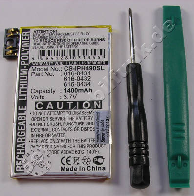 Akku fr Apple iPhone 3GS Li-Polymer 3,7Volt 1400mAh ca.30g (Akku vom Markenhersteller, nicht original) (616-0431 616-0432 616-0434)