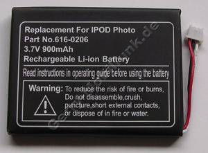 Akku Apple IPOD-Photo (616-0206) LiIon 3,7V 900mAh 5,4mm ca 26g (Akku vom Markenhersteller, nicht original)