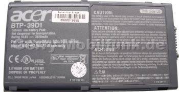 Notebook Akku f�r ACER- TravelMate 620 (Original-Nr: BTP-39D1, 91.42S28.001, BTP-620) LiIon, 14,8 Volt, 4400mAh, grau (145 x 76,5 x 19,5mm, ca. 410g) Akku vom Markenhersteller