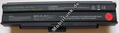 Notebook Akku fr SONY VAIO VGN-AX570G, -AX580G, VGN-BX Serie (VGP-BPL4, -BPL4A, -BPS4, -BPS4A), Li-ion, 11,1 Volt, 9200mAh, schwarz (207,0 x 50,9 x 36,8mm ca.509g) Akku vom Markenhersteller