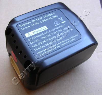 Akku f�r MAKITA BHP343 BL1430 und baugleich, 14,4 Volt 3000mAh LiIon 476g vom Markenhersteller (baugleich mit 194065-3, 194066-1)